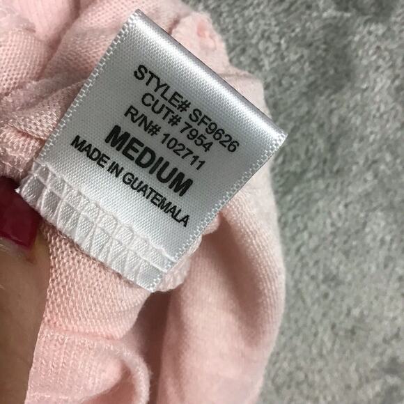 Gibson Women’s Sweater Medium Pink V-Neck Blouson Sleeve Pullover NWOT - Picture 4 of 16